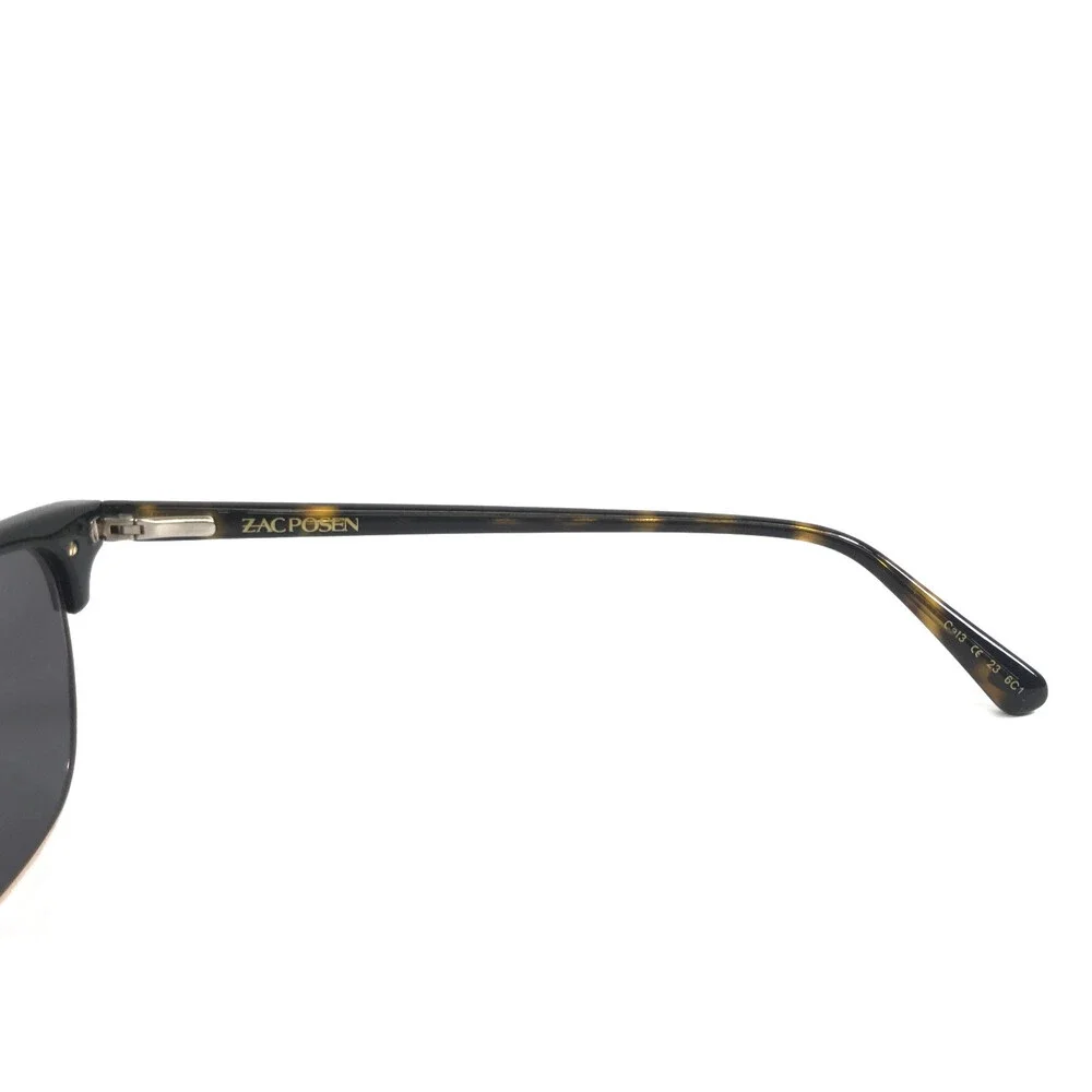 Zac Posen Sunglasses Filip TO Tortoise Gold Square Frames with Dark Gray Lenses